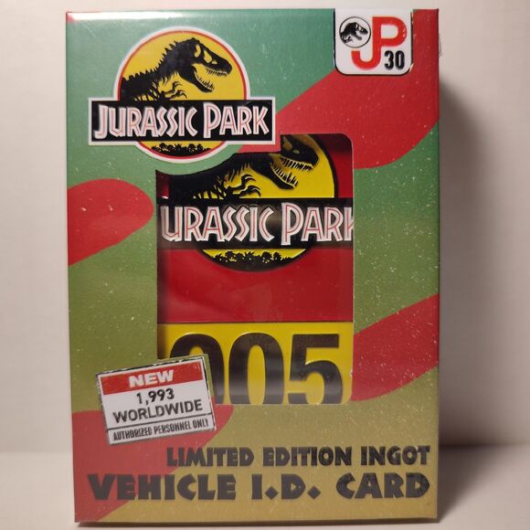 Jurassic Park T-Rex Feeding Show Ticket Vehicle ID Card & Mosquito In Amber Set - Picture 8 of 14